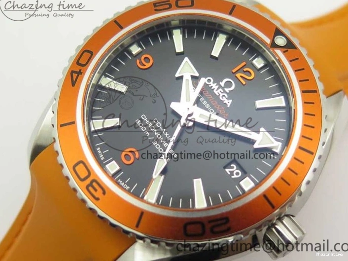 0317 Planet Ocean Professional Orange Bezel 42mm 1:1 VSF Best Edition on Orange Rubber Strap A8500 Super Clone Original 7947